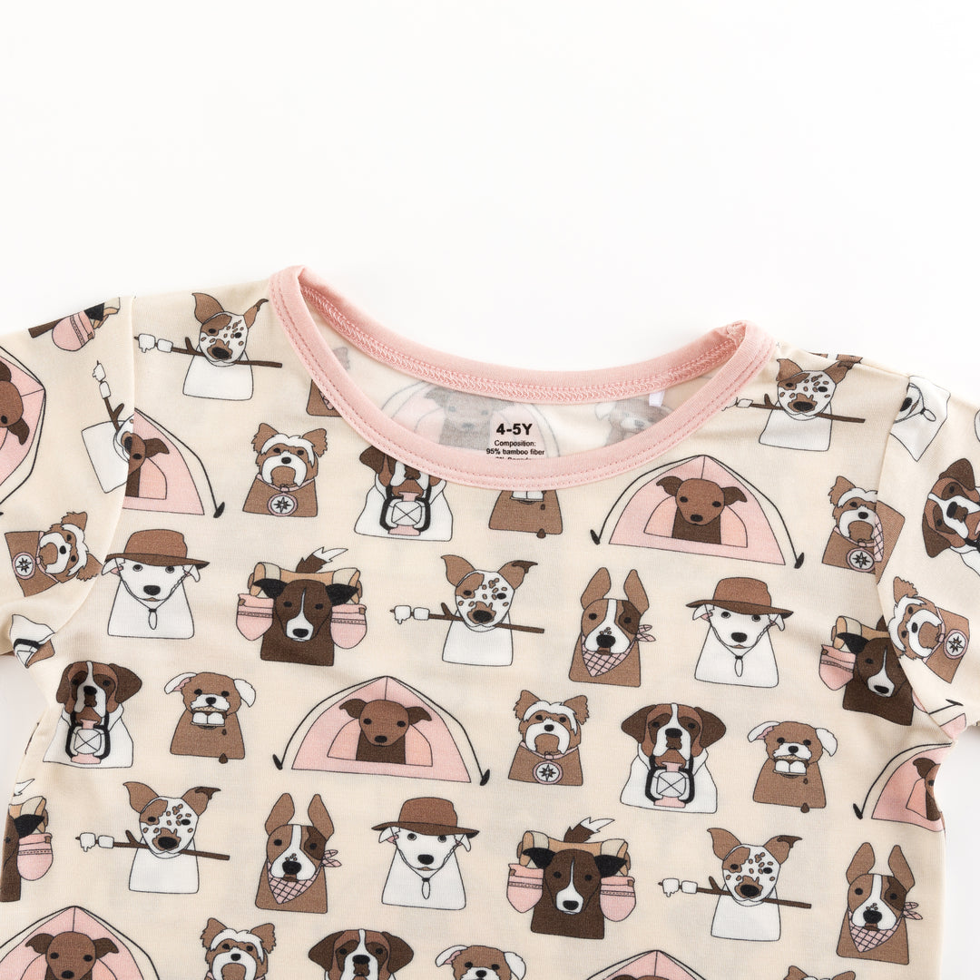 Camp Paws (Short PJ Set) - Pink