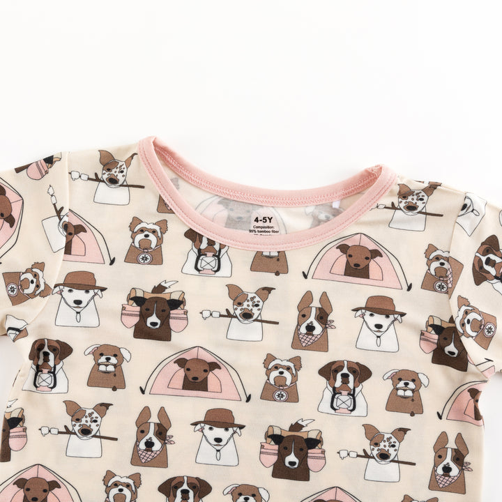 Camp Paws (Short PJ Set) - Pink