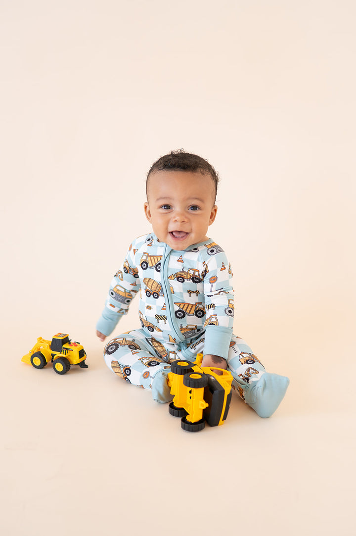 Construction Truck Buddies (Convertible Zip Footies)