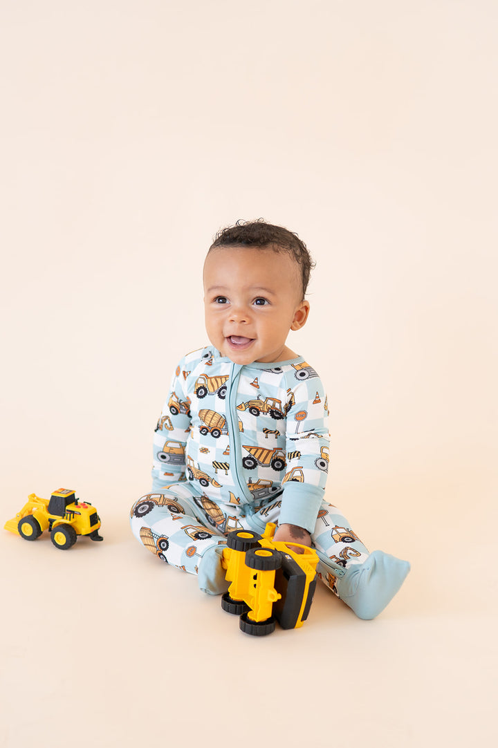 Construction Truck Buddies (Convertible Zip Footies)