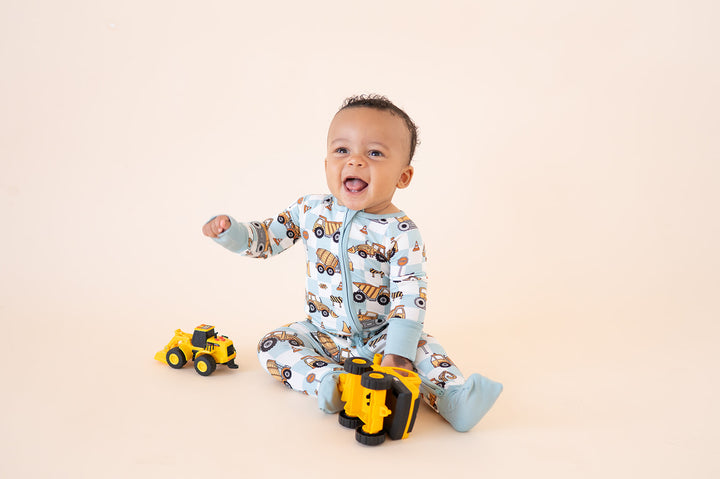 Construction Truck Buddies (Convertible Zip Footies)