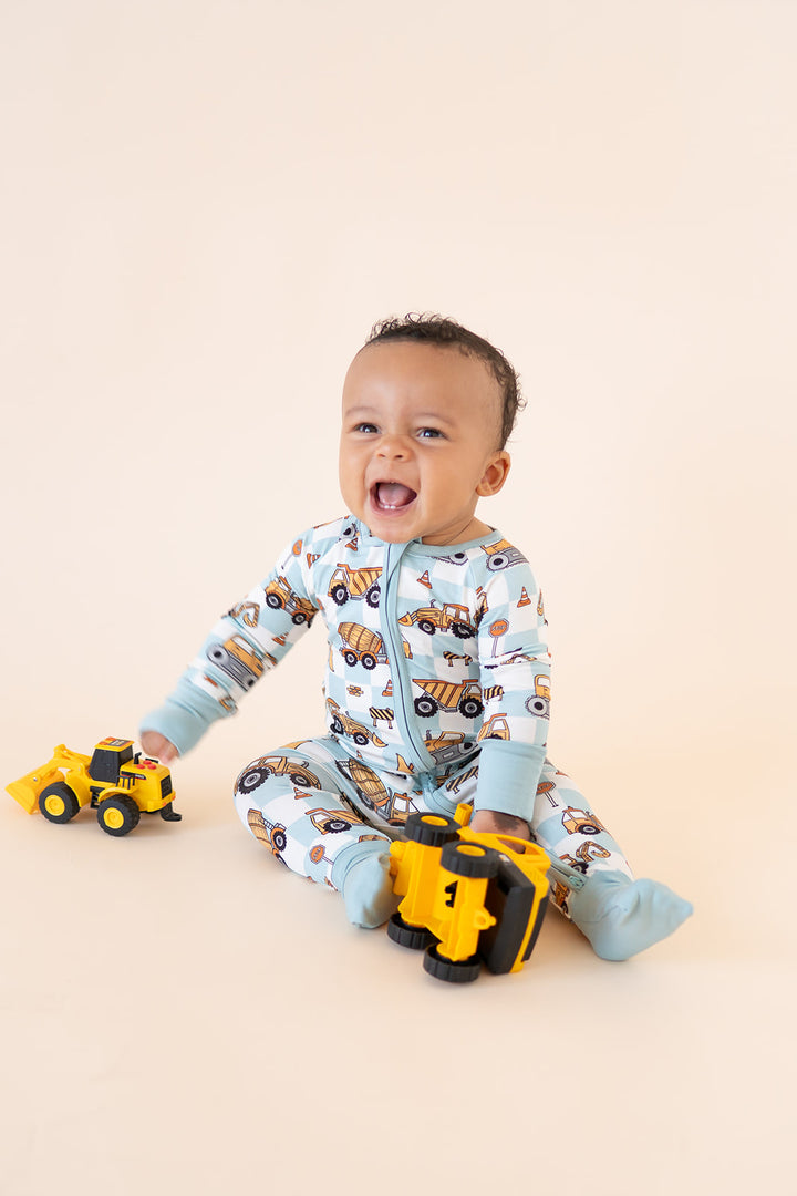 Construction Truck Buddies (Convertible Zip Footies)