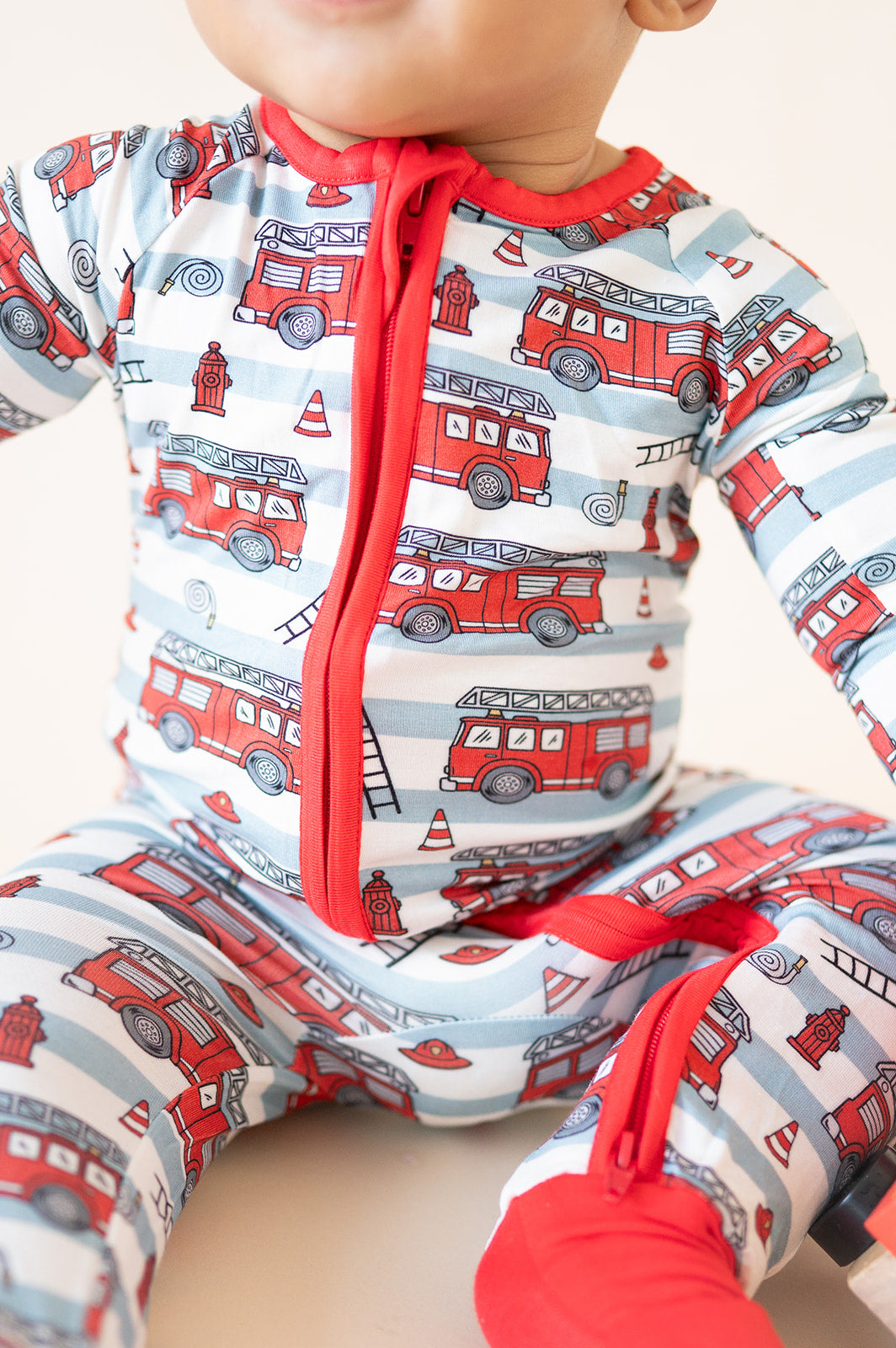 Fire Truck Squad (Convertible Zip Footies)