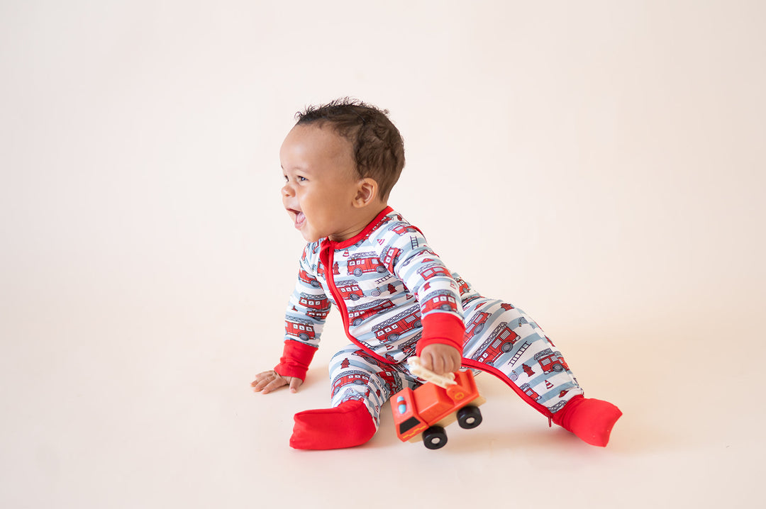 Fire Truck Squad (Convertible Zip Footies)