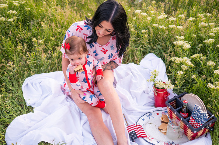 Americana Bows (Women’s Ruffle Short PJ Set)