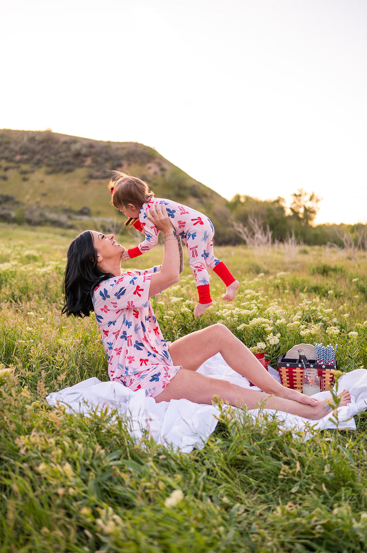 Americana Bows (Women’s Ruffle Short PJ Set)