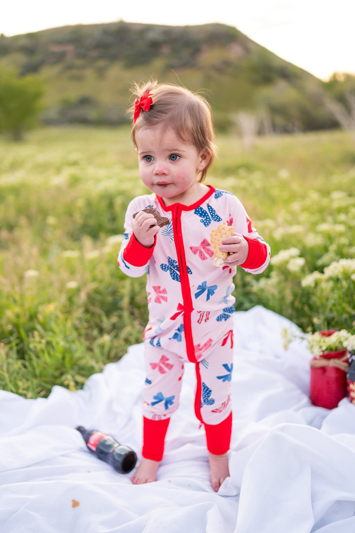 Americana Bows (Convertible Zip Footies)