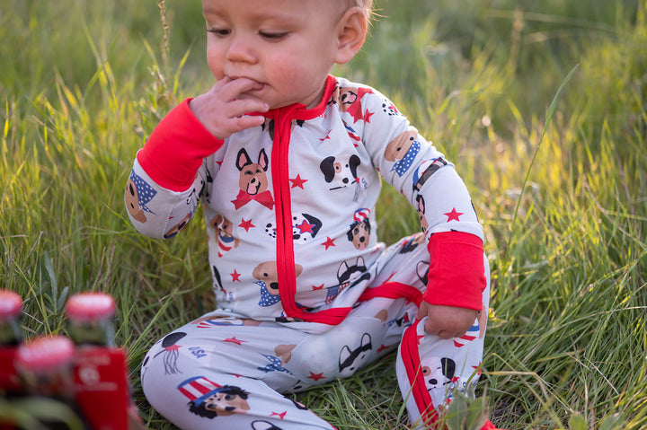 Star-Spangled Pups (Convertible Zip Footies)