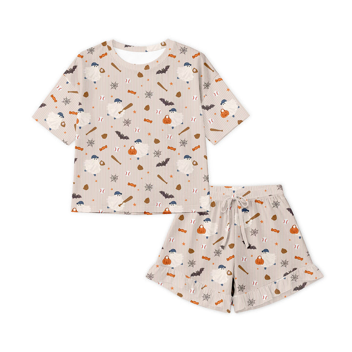 Baseball Ghosts (Women’s Ruffle Short PJ Set)