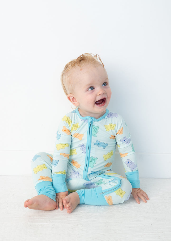 Gummy Bears (Convertible Zip Footies) - Blue