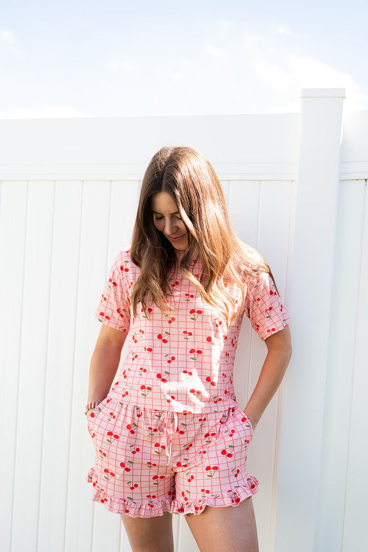 Cherry Picking (Women’s Ruffle Short PJ Set)