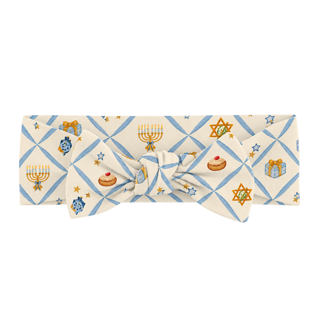 Hanukkah Wishes (Bow Headband) — AI-generated product mockup