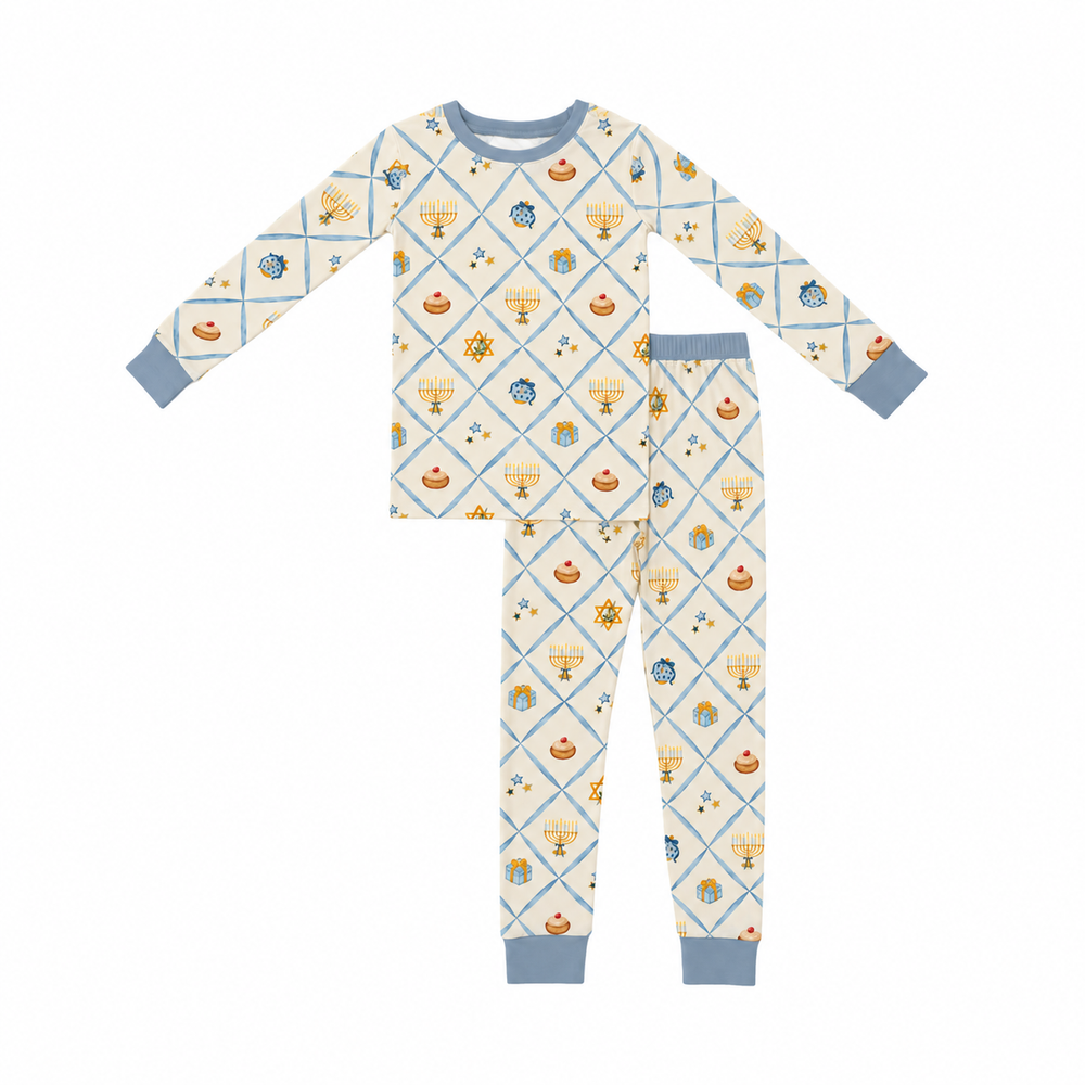Hanukkah Wishes (Long Sleeve PJ) — AI-generated product mockup