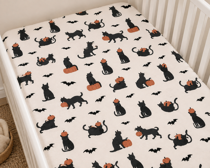 Pumpkin Cats (Crib Sheet)
