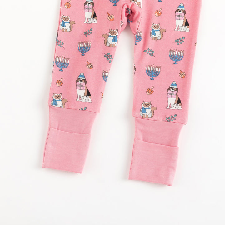 Hanukkah Pets (Convertible Zip Footies) - Pink