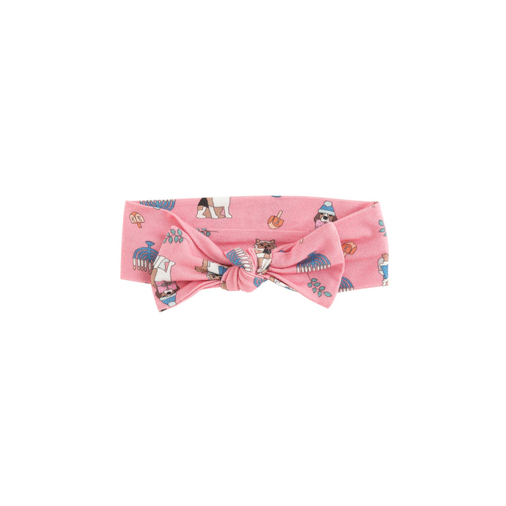 Hanukkah Pets Bow Headband - Pink