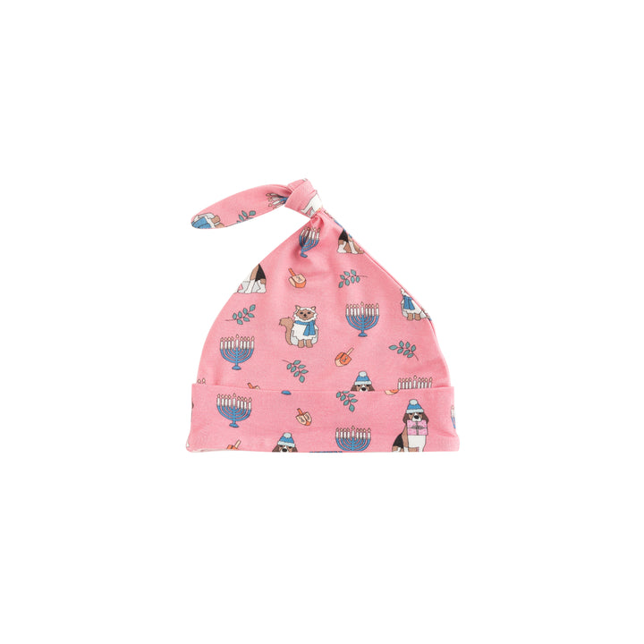 Hanukkah Pets Knotted Hat - Pink