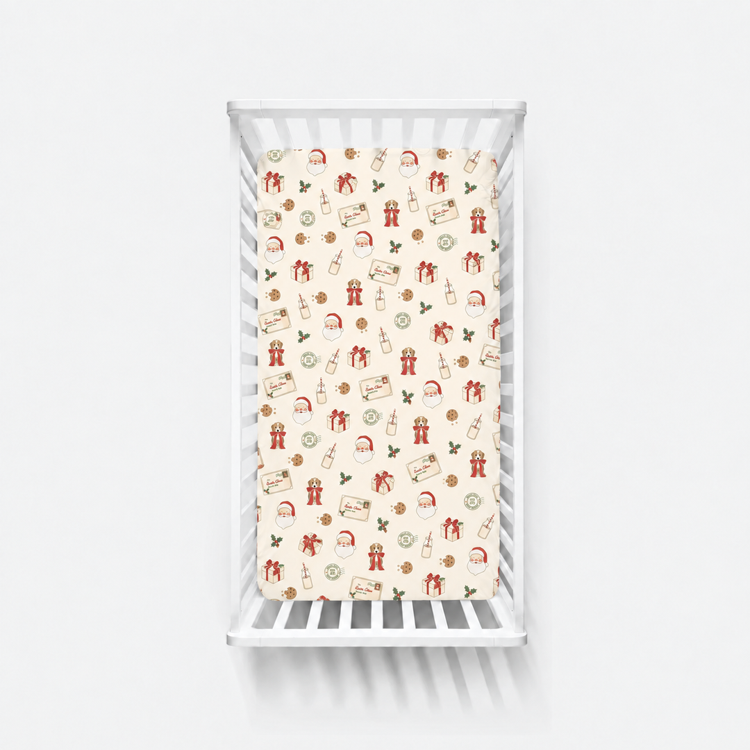 Letters to Santa (Crib Sheet) — AI-generated product mockup
