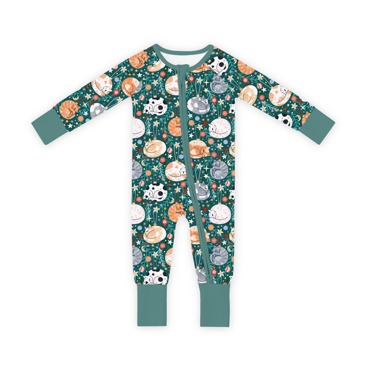 Merry Little Meows (Convertible Zip Footies) – front