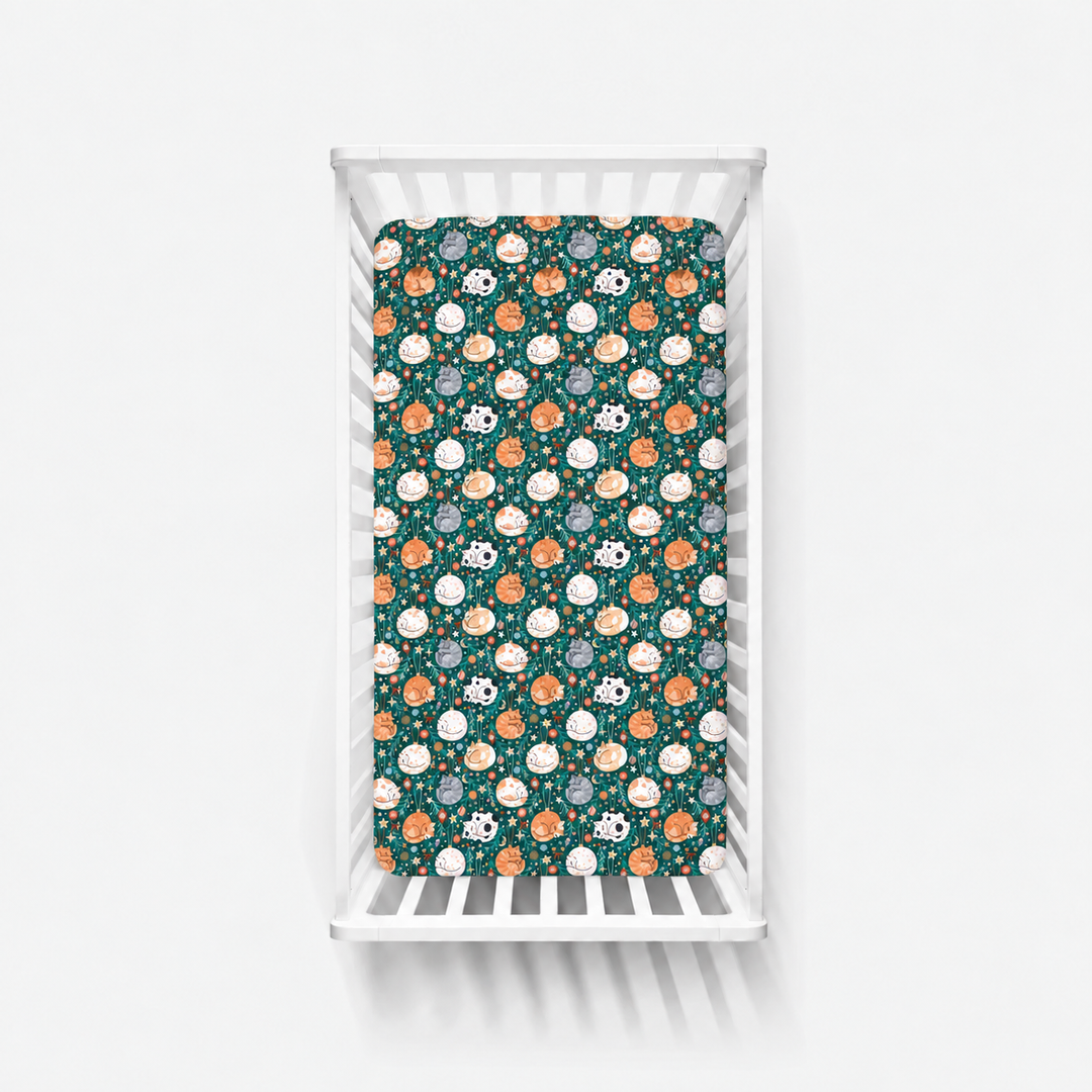 Merry Little Meows (Crib Sheet) — AI-generated product mockup