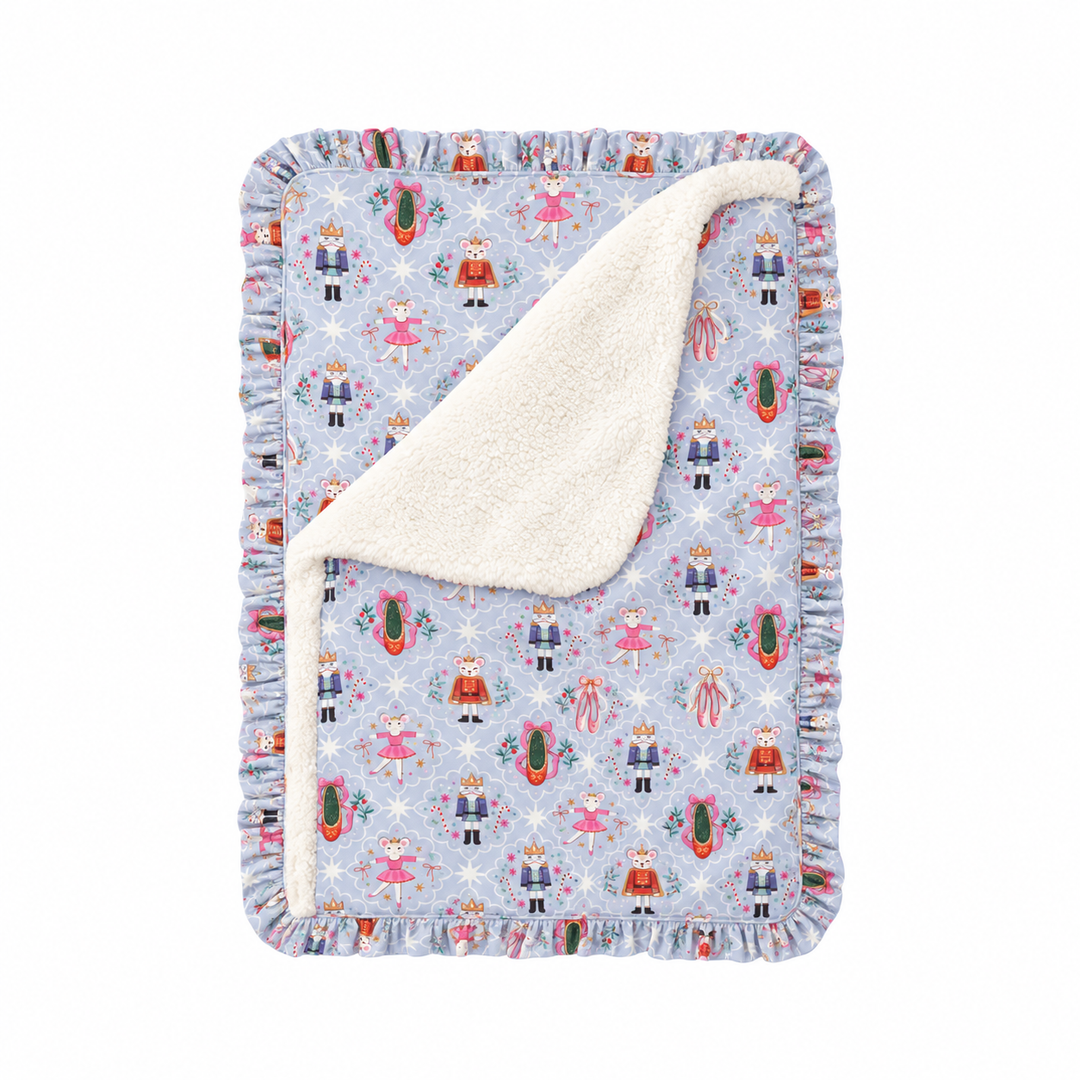 Sugar Plum Dreams (Ruffle Dream Luxe Blanket) — AI-generated product mockup