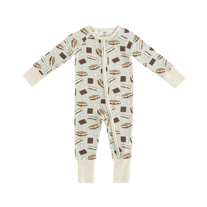 S'more to Love (Convertible Zip Footies) - Blue