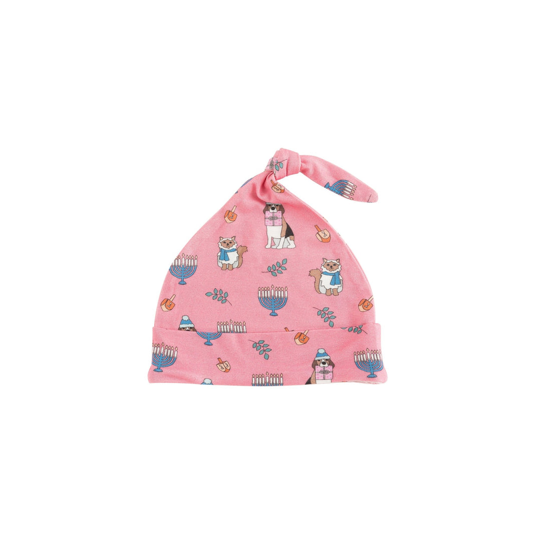 Hanukkah Pets Knotted Hat - Pink - Dreamlet