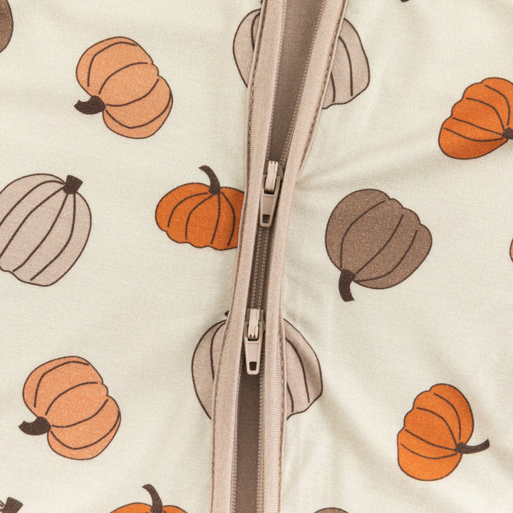 Pumpkins Beige (Convertible Zip Footies) - Dreamlet