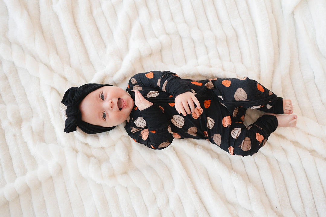 Pumpkins Black (Convertible Zip Footies) - Dreamlet