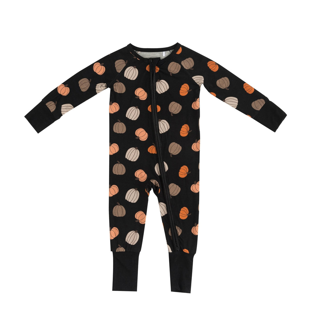 Pumpkins Black (Convertible Zip Footies) - Dreamlet