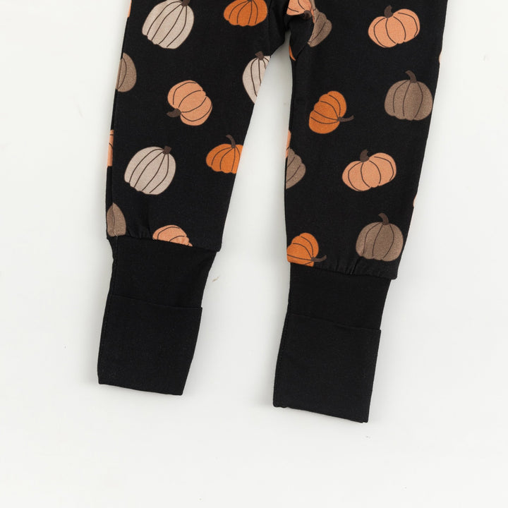 Pumpkins Black (Convertible Zip Footies) - Dreamlet