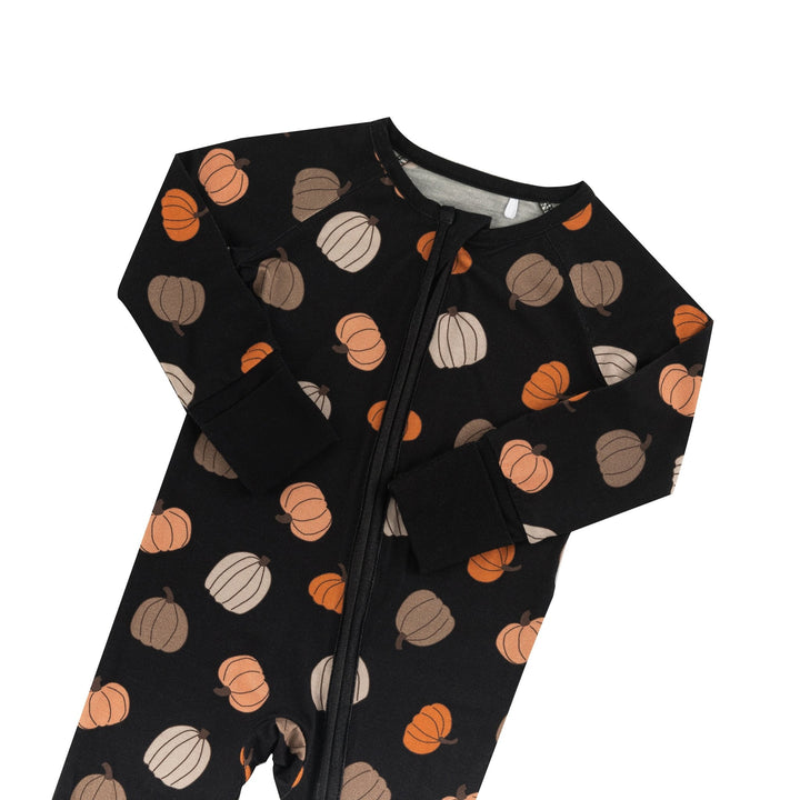 Pumpkins Black (Convertible Zip Footies) - Dreamlet