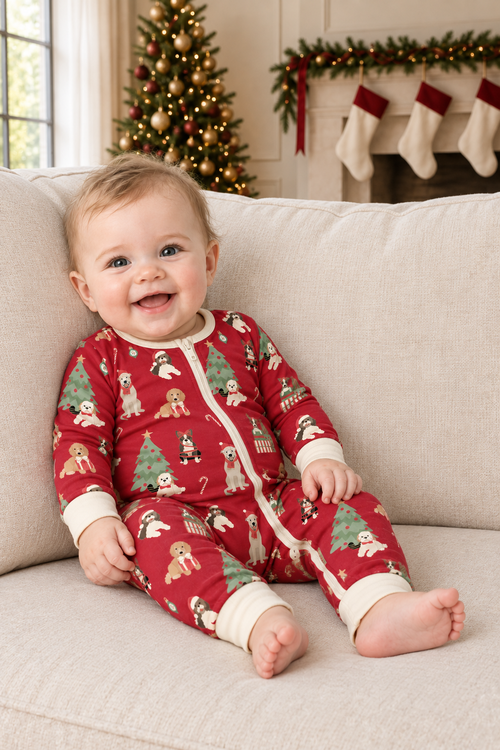 Santa Paws convertible zip footies on Nora Whitaker — shot 1