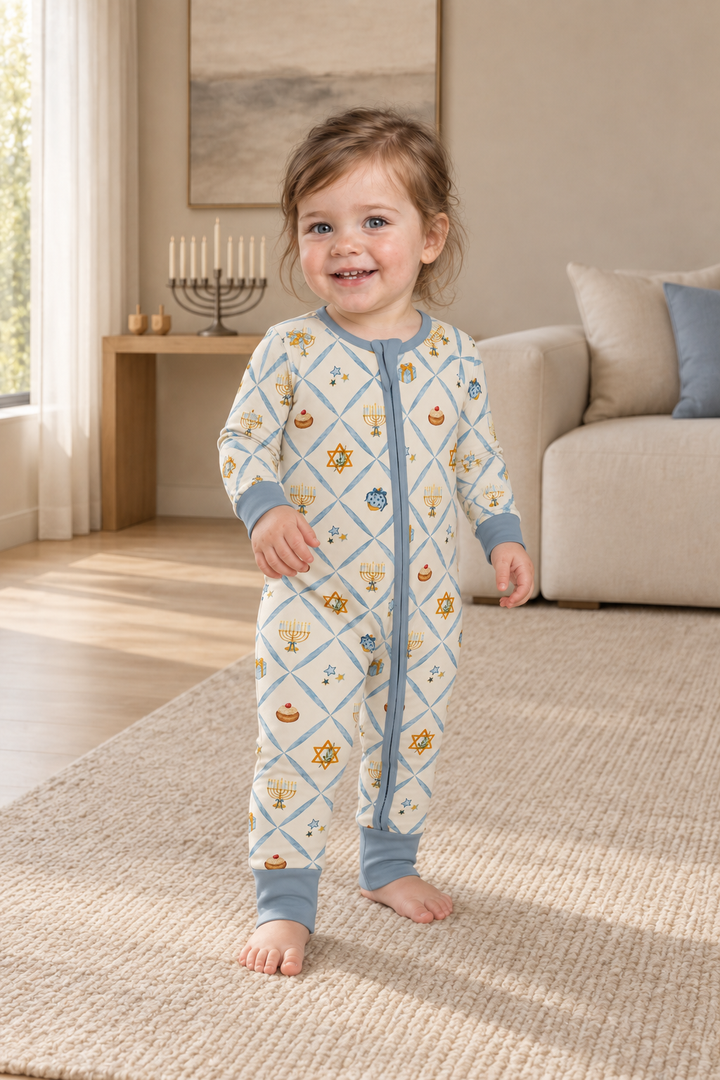 Hanukkah Wishes (Convertible Zip Footies) lifestyle photo, shot 1