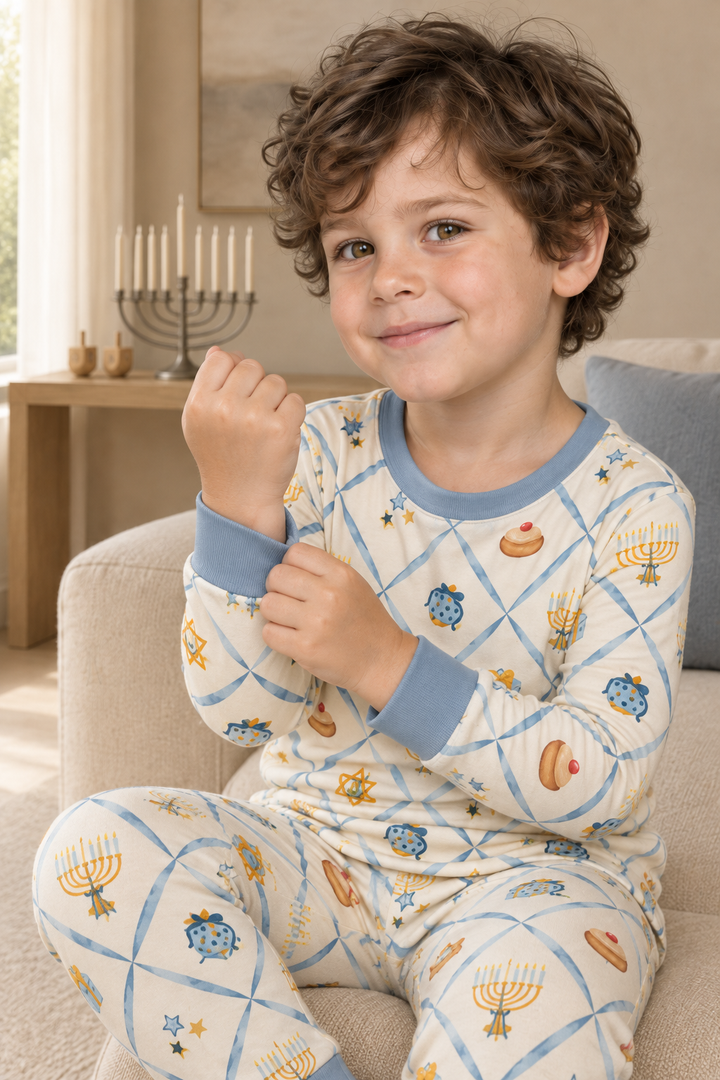Hanukkah Wishes (Long Sleeve PJ) lifestyle photo, shot 5