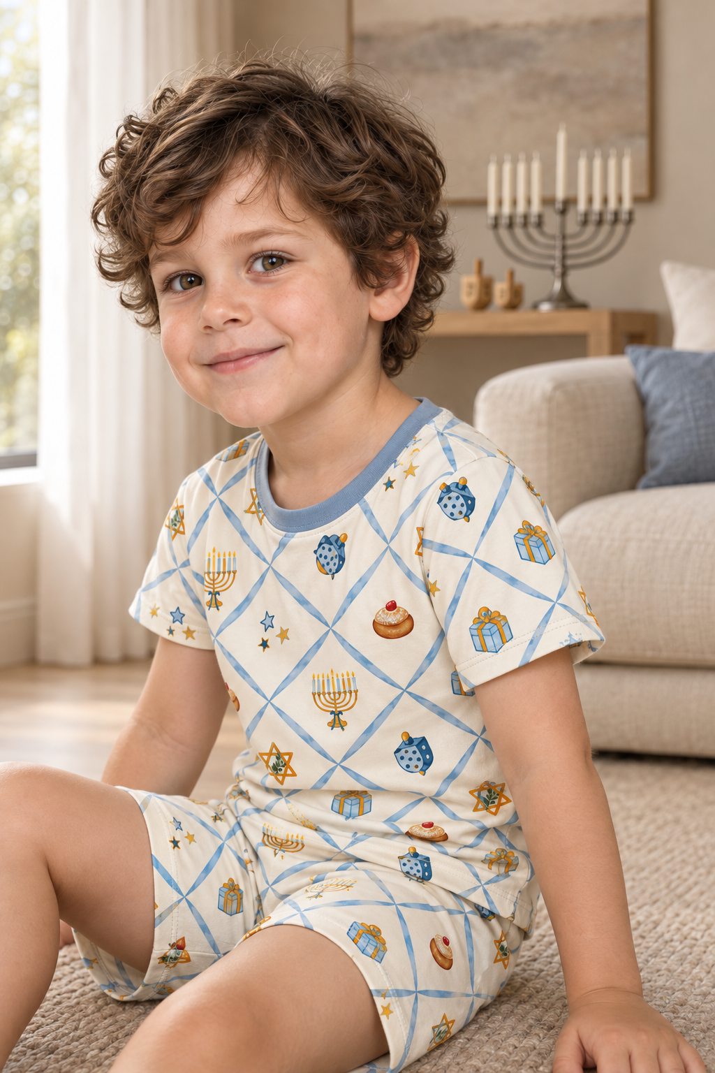 Hanukkah Wishes (Short PJ Set) lifestyle photo, shot 11