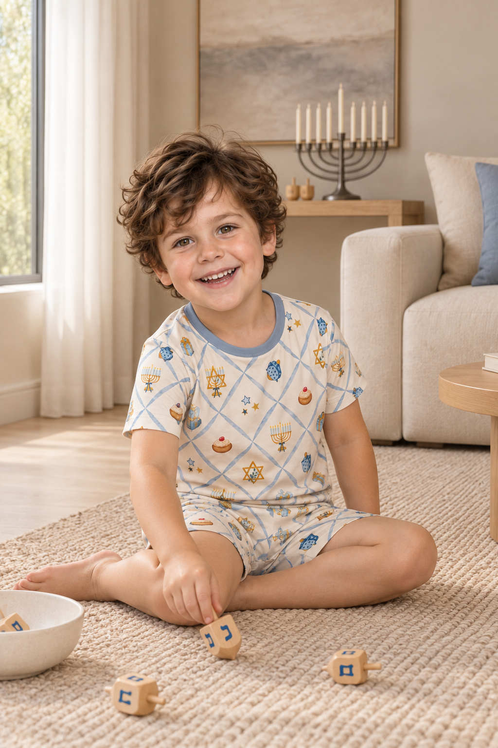 Hanukkah Wishes (Short PJ Set) lifestyle photo, shot 12
