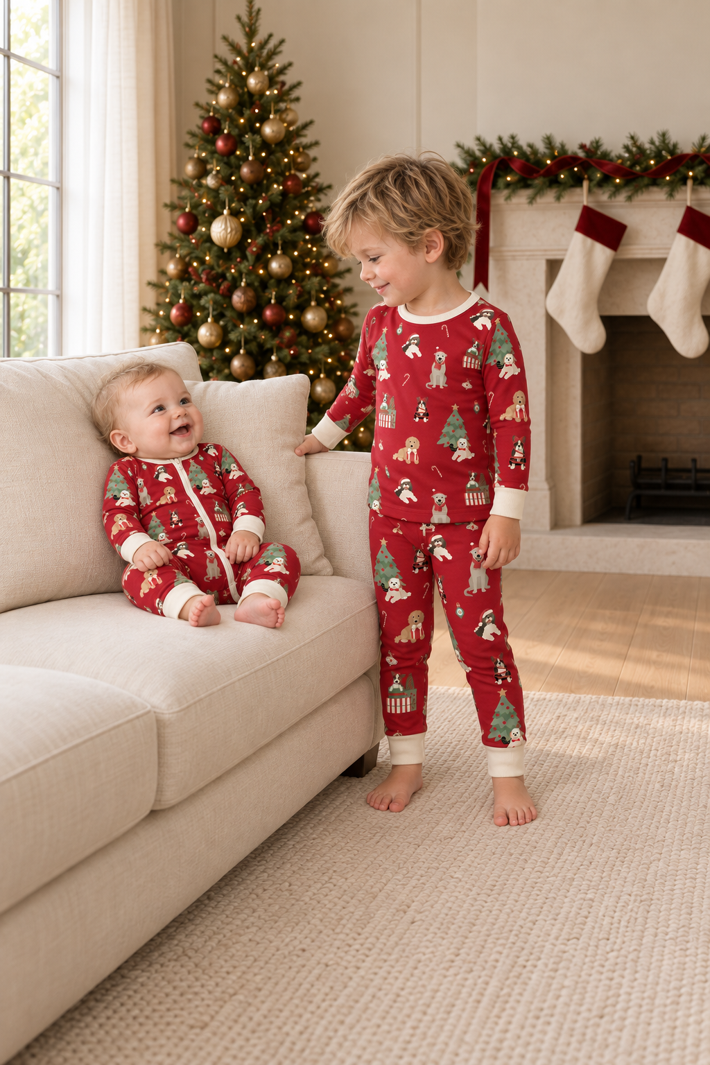 Santa Paws (Convertible Zip Footies) and Santa Paws (Long Sleeve PJ) — Nora Whitaker and Felix Whitaker — shot 13