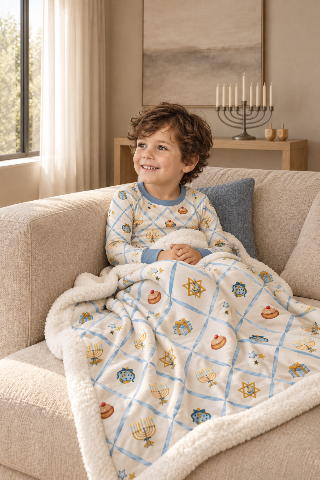 Hanukkah Wishes (Dream Luxe Blanket) lifestyle photo, shot 16