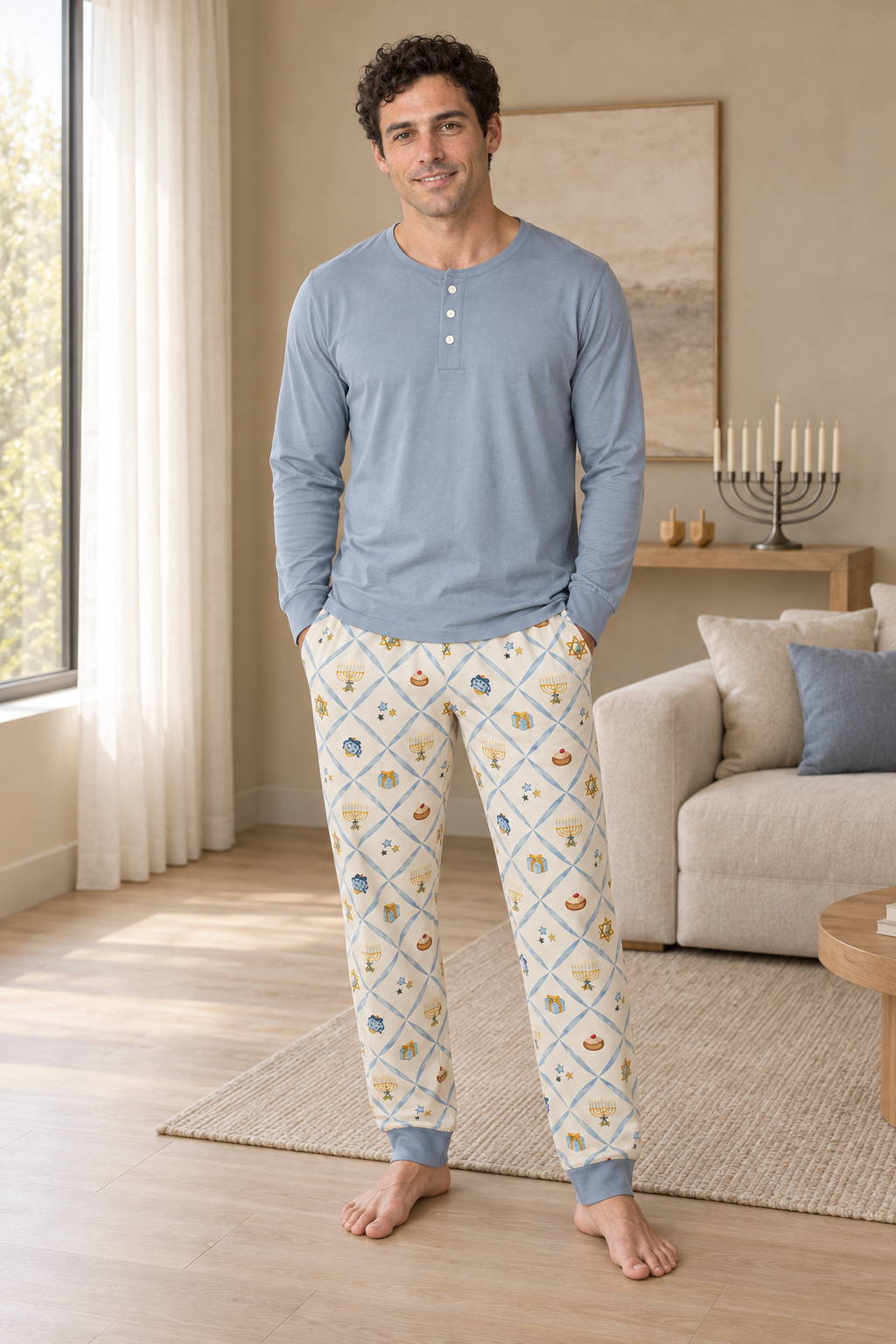 Hanukkah Wishes (Men's PJ) lifestyle photo, shot 22