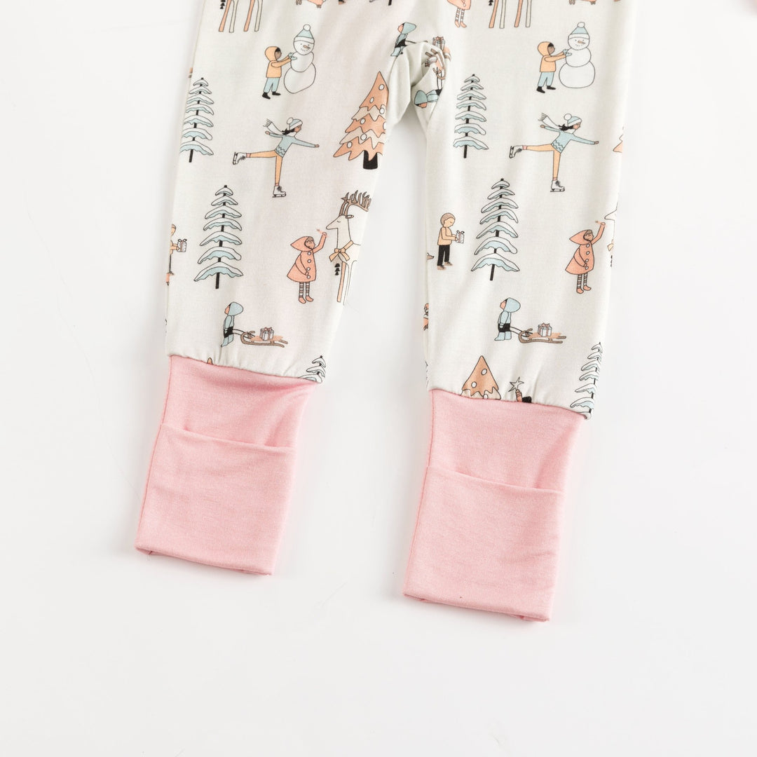 Snow Day Pink (Convertible Zip Footies) - Dreamlet