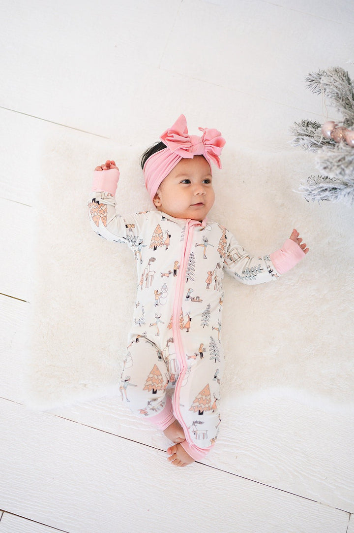 Snow Day Pink (Convertible Zip Footies) - Dreamlet